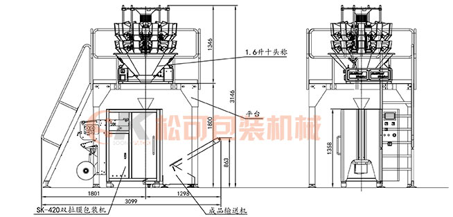 全自動糖果袋中袋顆粒稱重包裝機(jī)圖片